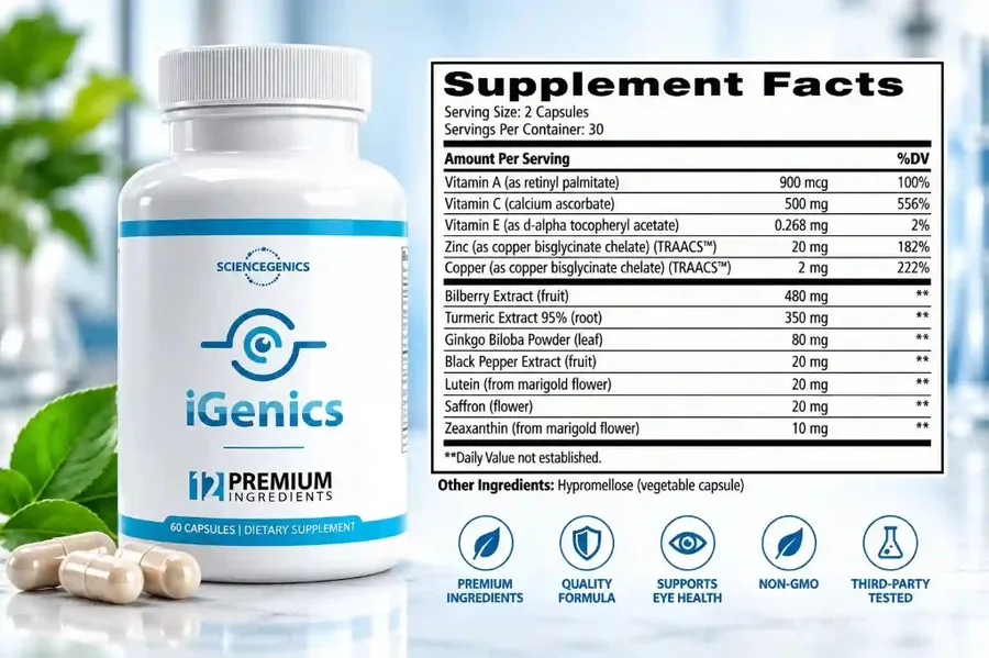 How iGenics works supplement facts 12 ingredients eye formula
